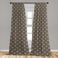 thumbnail image 2 of Floral Window Curtains, Oriental Vibes Damask Style Illustrated Blossom Pattern on Vintage Brown Tone Back, Lightweight Decor 2-Panel Set with Rod Pocket, Pair of - 28"x95", Umber Ivory, by Ambesonne, 2 of 3