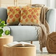 thumbnail image 5 of Ambesonne Orange Throw Pillow Cover 2 Pack, Grunge Rose Floral Art, 24", Orange Tan, 5 of 7