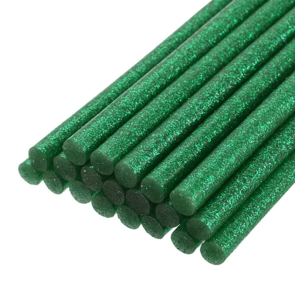 Unique Bargains 20pcs Hot Melt Glue Gun Sticks,200mm x 7mm for Most Glue Gun,Glitter Green