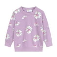thumbnail image 4 of POPTEM Toddler Girls Clothes 2-Piece Outfits Floral Print Tops and Leggings Sets Purple 3T, 4 of 8