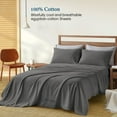 thumbnail image 2 of 1200 Thread Count 4 Piece Quality Sheet Set 27 Inch Deep Pocket 100% Egyptian Cotton Color Dark Grey Solid Size Twin XL, 2 of 7