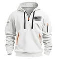 thumbnail image 1 of Lovzfmll Printed Zip-Up Hooded Sweatshirt with Pockets for Men, Long Sleeve Pullover for Spring and Fall White, 3XL, 1 of 4