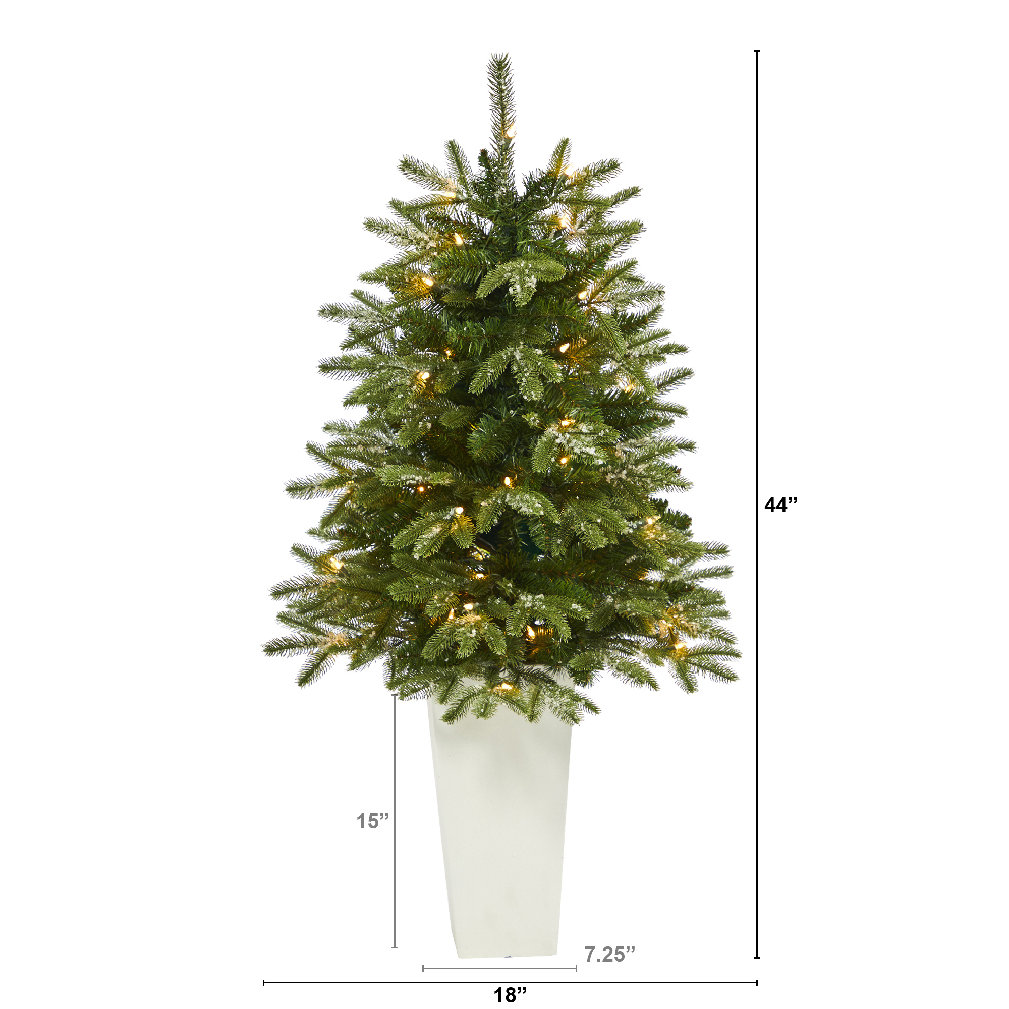 Nearly Natural 44" Snowed Fir Artificial Christmas Tree Prelit with 50 Clear Lights