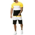 thumbnail image 1 of Vedolay Shorts Tracksuit For Men Men Short Sets 2 Piece Hawaii With Pockets Summer Casual 2023 Short Pants And T-Shirt,Navy L, 1 of 5