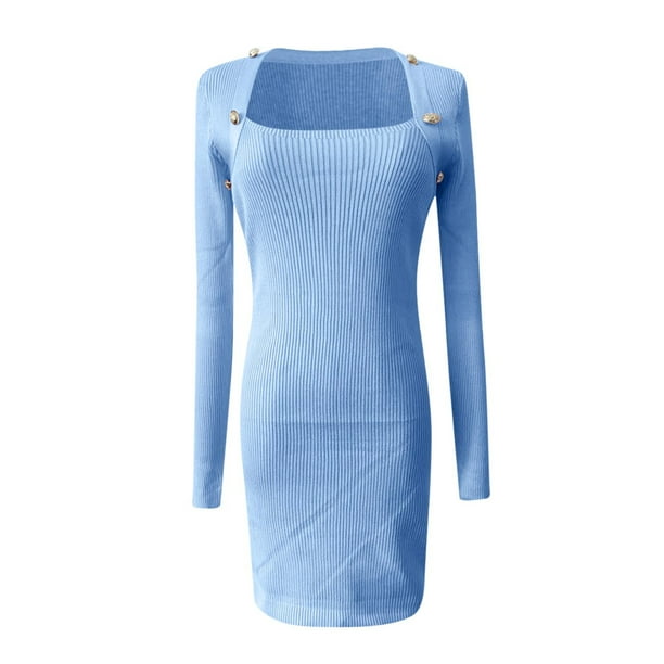 Women's Sexy High Collar Knit Sweater Dress - Long Sleeve, Slim Fit Mini  Dress - Warm Nylon Material - Perfect with Tights/Coats - US 2-8 Sizes,  XS-L - Walmart.ca