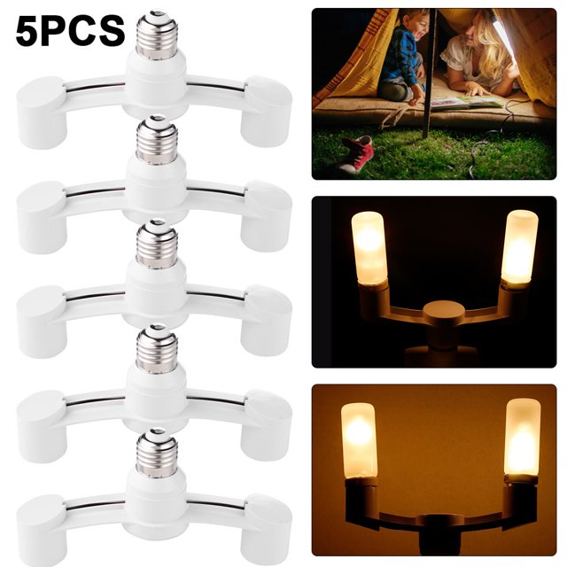 5 uds E27 a 2E27 adaptador Base bombilla portátil 85-285V 2 cabezales para Hotel en casa