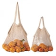 thumbnail image 2 of Portable Reusable Washable Cotton Mesh Bags woven Grocery Bags for Fruits and Vegetables Foldable Mesh Bag for Supermarket, 2 of 10
