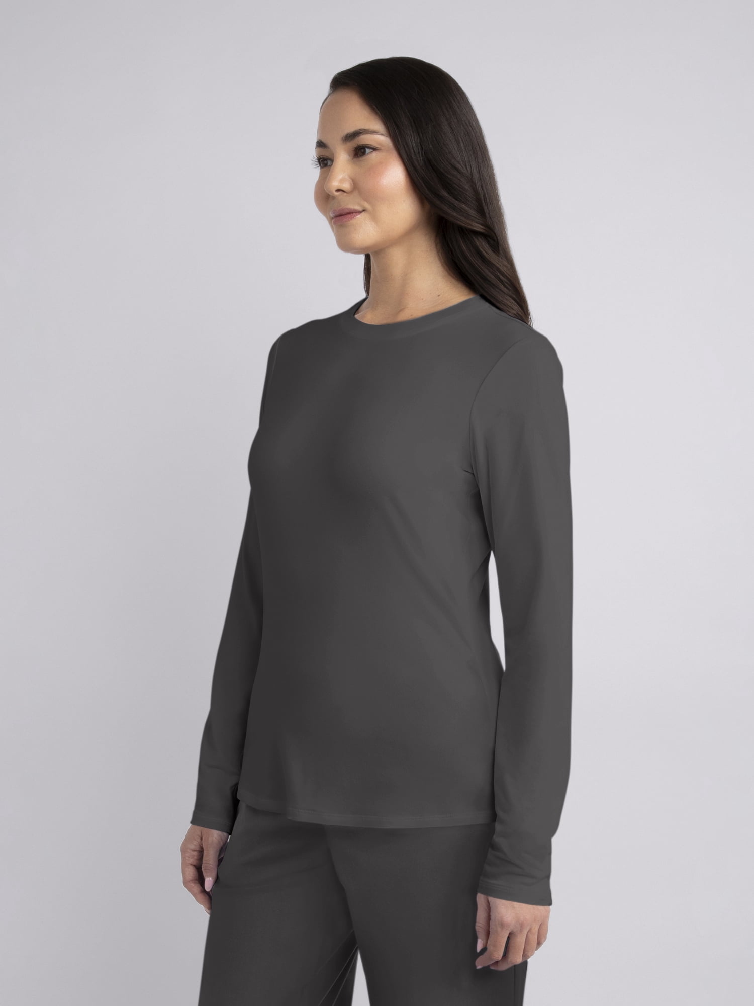 Gildan Women’s Crew Neck Long Sleeve Underscrub T-Shirt, 2-Way Stretch, Sizes XS-2XL
