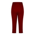 thumbnail image 6 of Lroveb Capri Leggings for Women, Capri Workout Yoga Leggings, Leggings 2024 High Waisted Cutout Lightweight Cozy Cropped Pants Solid Soft Pajams Red, 6 of 6