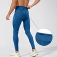 thumbnail image 4 of Wyobmus Men's Compression Pants Pockets Quick Drying Gym Leggings Stretchy Breathable Athletic Sports Baselayer Running Workout Basketball Training Pants Tights B-Blue, 4 of 8