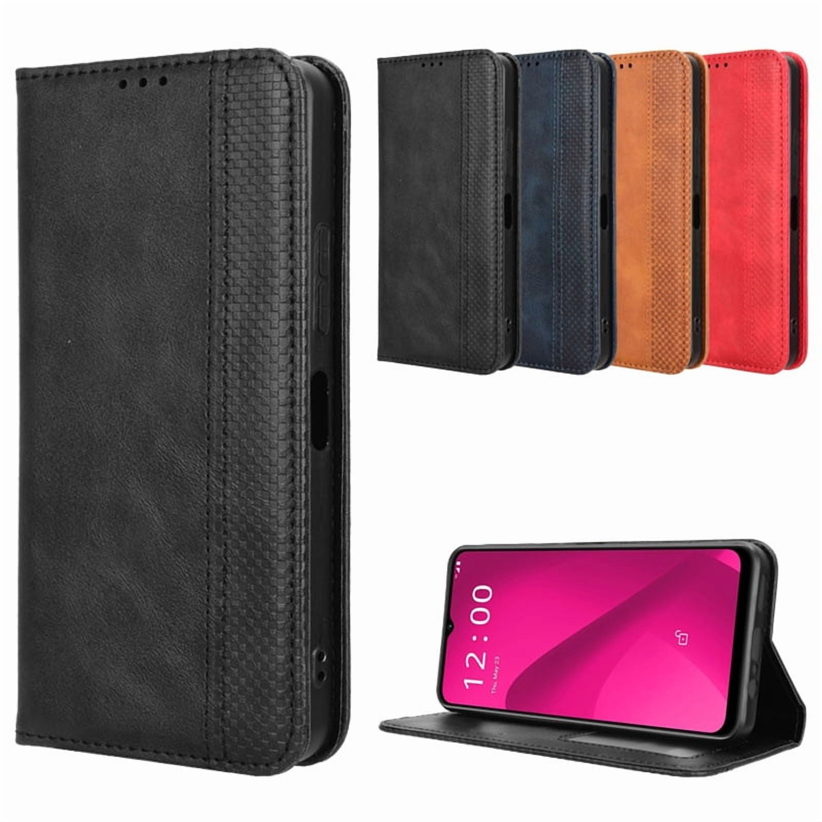 For T-Mobile Revvl 7  8 6 V+ Flip Phone Case Retro Leather Wallet Anti-fall Cover For T-Mobile Revvl 8 Pro T Phone Pro