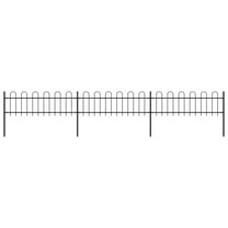 vidaXL Garden Fence Patio Privacy Screen Fence Wall with Hoop Top Steel Black