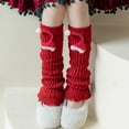 thumbnail image 2 of Kids Girls Christmas Socks, Cute Santa Trim Knee-High Winter Leg Warmers with Yarn Stocking Design, Festive Holiday Stuffers for Toddlers and Children, 2 of 4