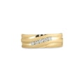 thumbnail image 2 of 14kt Yellow Gold Mens Round Diamond Diagonal Wedding Band Ring 1/4 Cttw, 2 of 3