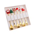 thumbnail image 1 of GROWTH TANK 6 Pieces Christmas Cutlery Reusable Tableware for Restaurant Ice Cream Party B, 1 of 9