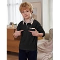 thumbnail image 5 of Arshiner Boys Fall Polo Shirts Long Sleeves Color Block Half Button Polo Shirts with Pocket, 5 of 6