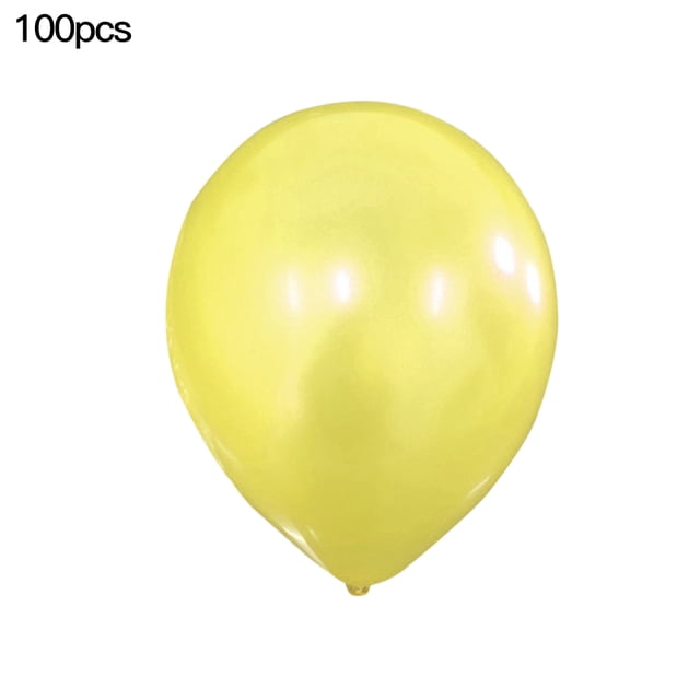 Bewildely 100 Uds 10 pulgadas 1,5g Globos de látex perlado fiesta de feliz cumpleaños boda adornos navideños Globo niños bolas de aire Globos Kits de decoración para fiestas amarillo Bewildely HA002049-22