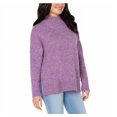 thumbnail image 2 of Well Worn Ladies' Size X-Large Mock Neck Hi-Low Nep Yarn Sweater, Purple, 2 of 4
