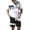 White_#03, variant on Sewkxo Men's 2 Piece Outfits Color Block Striped Print T Shirt and Shorts Set Casual Summer Tracksuit,Pink 2XL