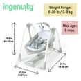 thumbnail image 5 of Ingenuity Convert Me 2-in-1 Portable Vibrating Baby Swing Nash, Infant, Gray (Unisex), 5 of 16