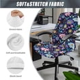 thumbnail image 3 of FKELYI Colorful Floral Print Office Chair Cover with Removable Armrest Covers for Home Office Decor Swivel Boss Armchair Slipcover Gaming Chair Decorative Cover, Small, 3 of 6