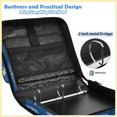 thumbnail image 4 of Navy Whitepalm Printed Zipper Binder with Handle&Shoulder Strap 2 inch 3 Ring 500+300 Sheet Capacity File Folder Organizer, 4 of 8