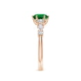 thumbnail image 3 of ANGARA Lab Grown Classic Round Emerald Side Stone Engagement Ring for Women in 14K Rose Gold (Size-6.5mm) | May Birthstone, Birthday, Anniversary, Jewelry Gift for Women | Lab-Grown Emerald Ring, 3 of 8