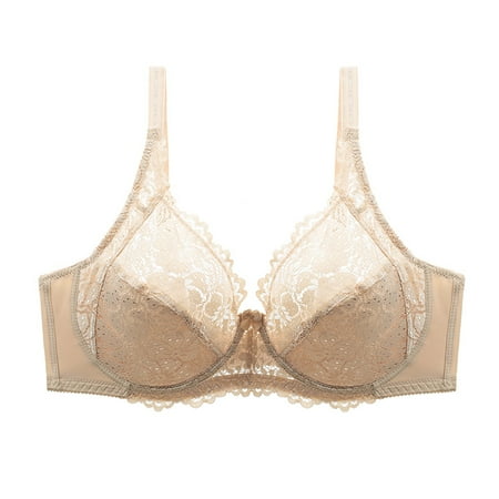 

sebulube Sexy Women Lady Lace Gathered Bra Adjustable Pair Of Thin Breast Cup Underwear
