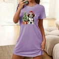 thumbnail image 1 of Camisón corto de talla grande para mujer, camisón de manga corta con estampado de pecho a la moda, camisón para mujer, 1 of 5