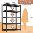 thumbnail image 2 of 36"W Closet Storage Shelves, 5 Tier 3000lb Heavy Duty Metal Shelving, Adjustable Steel Shelf Units with Double Layer Columns, Black for Shoes, Bags, Clothes, Storage Boxes, 2 of 8