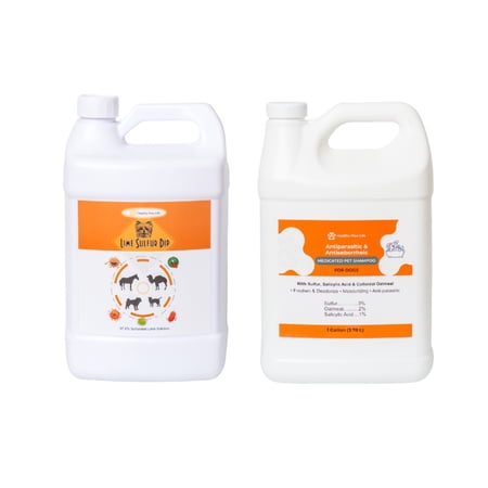 Lime Sulfur Dip and Antiparasitic Antiseborrheic Medicated Pet Shampoo