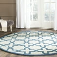thumbnail image 2 of SAFAVIEH Cambridge Liz Geometric Wool Area Rug, Ivory/Navy, 6' x 6' Square, 2 of 10