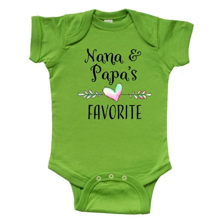 

Inktastic Nana and Papa s Favorite- Heart Grandchild Gift Baby Boy or Baby Girl Bodysuit