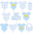 thumbnail image 1 of Body azul para niño con diseño de Cupcake Toppers Luckyqube, 24 unidades, 1 of 8