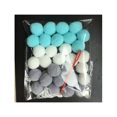 Festive Decorations - VICOODA 30Pcs Wall Pendant Decor Wool Felt Ball Garland for Kids Room Strings Wall Decoration Festive Party Ornament