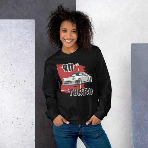 Porsche 911 Turbo, a classic with performance car enthusiasts, Unisex Sweatshirt (Black, S)
