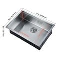 thumbnail image 4 of KFFKFF 27-inch Undermount Kitchen Sink, 304 Stainless Steel Undermount Single Bowl Basin with Various Accessories, Ideal for RV, Prep Kitchen, and Bar, 4 of 9