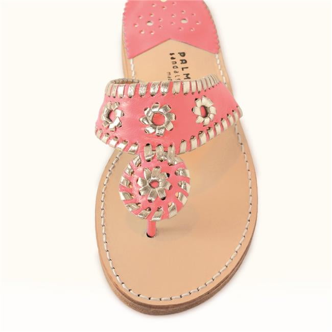 Palm Beach Sandals - Palm Beach Sandals PB1014-6.5 Hand Crafted Womens Leather Sandals, Melon