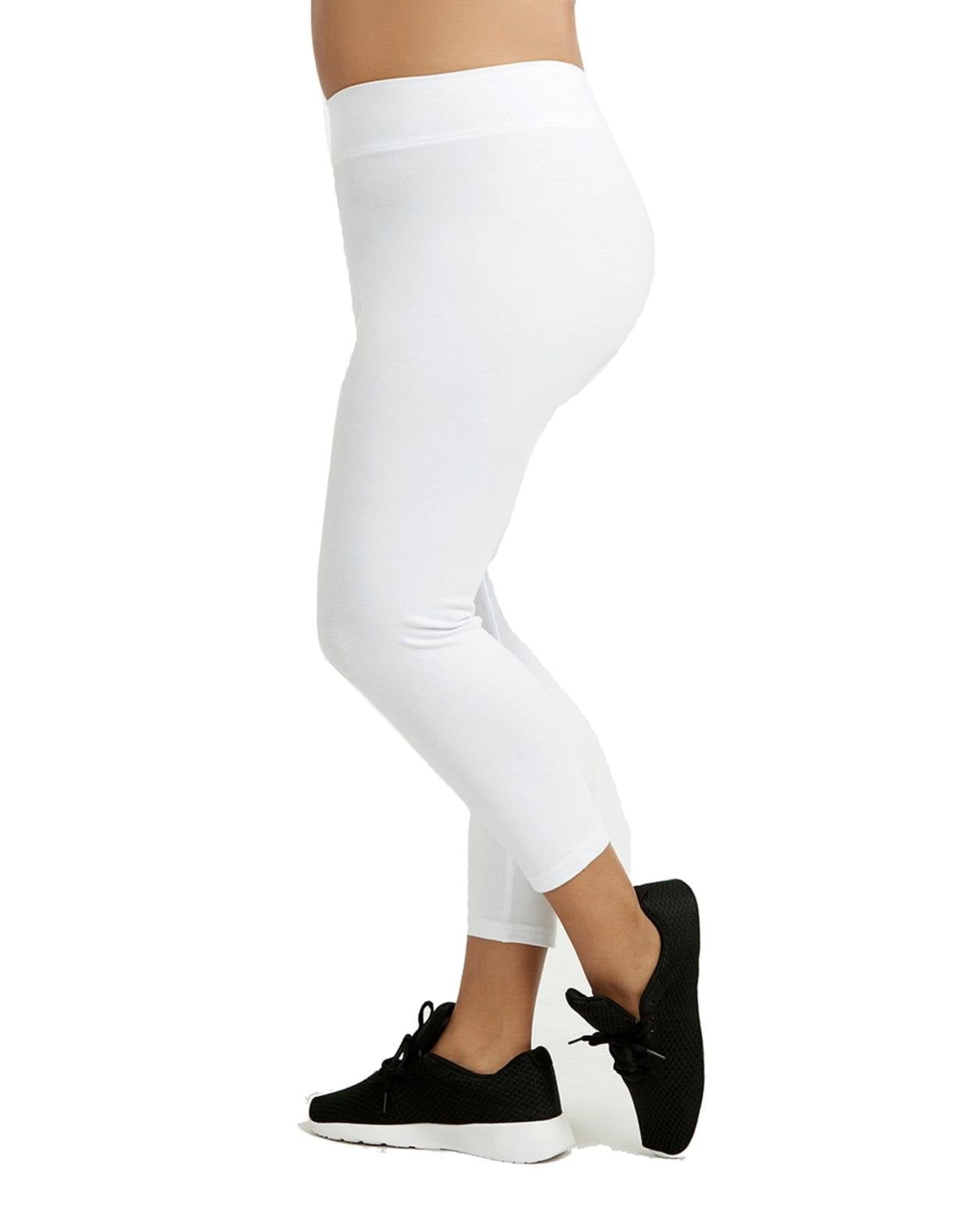 Sofra Women's Cotton Capri Leggings Sport Plus Size Female Leggings