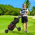 thumbnail image 4 of 3 Wheel Golf Push Cart Folding Golf Walking Push Cart Roller Golf Bag Holder, 4 of 13