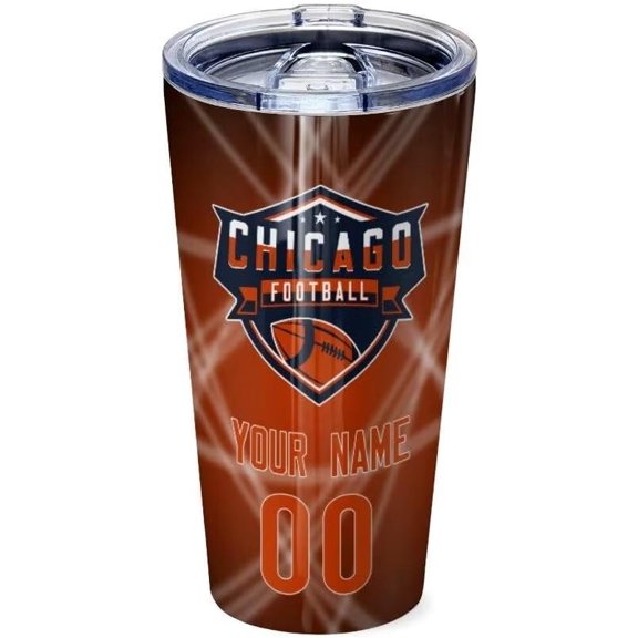 Chicago Fans Customized Tumbler With Personalized Name And Number,Gifts For Men,Women And Fans!16oz