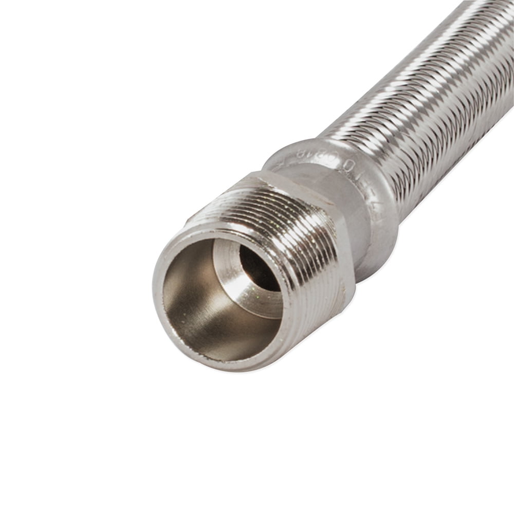 Eastman 48254 Braided Stainless Steel Water Heater Connector, 3/4 inch MIP x 3/4 inch FIP, 18 inch