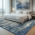 thumbnail image 4 of DEORAB 5X7 Area Rugs for Living Room, Large Modern Machine Washable Vintage Rugs Distressed Abstract Print Blue Throw Rug for Bedroom Aesthetic, Non Slip Ultra-thin Carpet with Gripper, 4 of 7