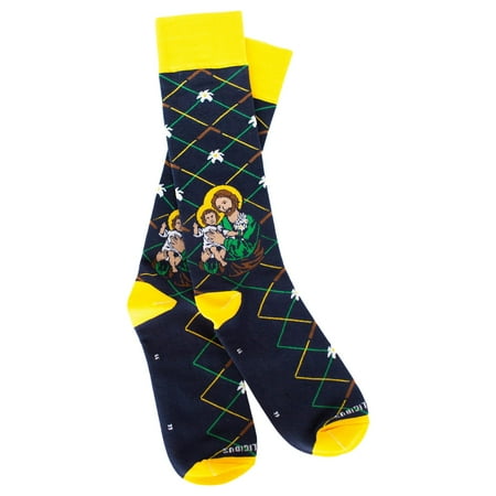 

Sock Religious St. Joseph Blue and Gold Polyester Blend Novelty Religious Socks Youth