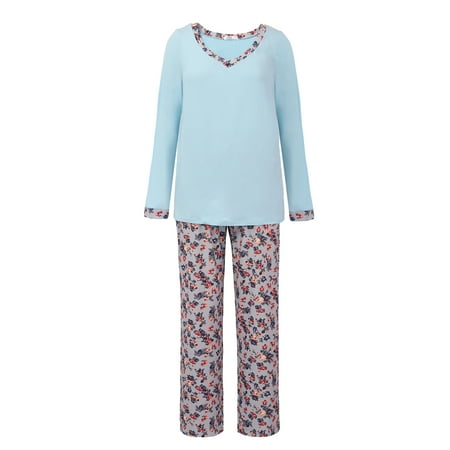 

Xmarks 2 Piece Womens Fall Pajama Sets Lounge Sleepwear Ladies Pjs Sets Sky Blue S