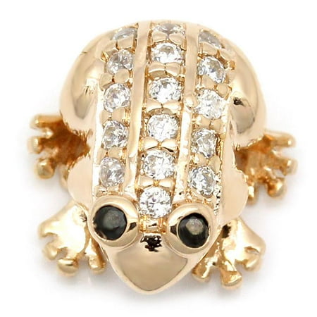 Micro Sparkle - Sexy Sparkles 1 Pc Charm Bead Frog Copper Rose Gold Micro Pave Clear with Cubic Zirconia