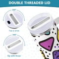 thumbnail image 3 of Yayeee 40oz Stainless Steel Tumbler with Straw and Handle Double-Wall Insulated Travel Water Bottle, Purple Retro Pattern, 3 of 8