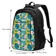 thumbnail image 5 of Wukai Tropical Floral Travel Laptop Backpack: Business Water-Resistant Bag with USB Charging Port, Ideal College Backpack for Men & Women, 5 of 6