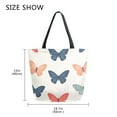 thumbnail image 5 of FORMRS Womens Canvas Tote Bag with Zipper Inner Pocket Shoulder Handbag, Orange Butterflies, 5 of 7