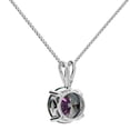thumbnail image 3 of 14K Solid White Gold Pendant Necklace | Bezel Set Round Cut Cubic Zirconia Solitaire | 1.5 Carat | 16 Inch 1.0mm Box Link Chain  | Everyday Elegance, 3 of 9
